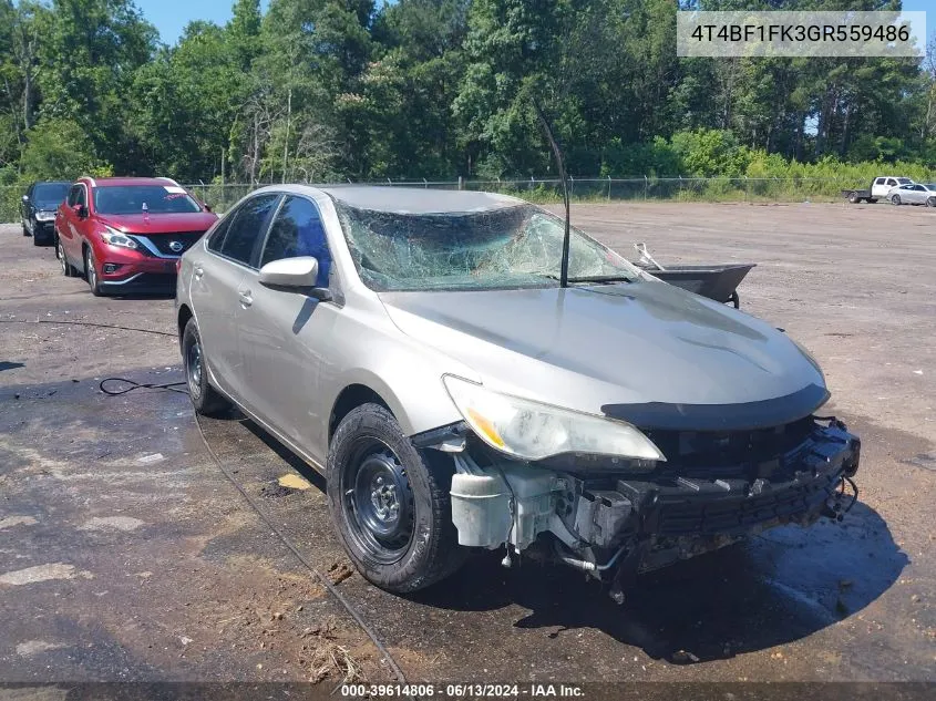 2016 Toyota Camry Le VIN: 4T4BF1FK3GR559486 Lot: 39614806