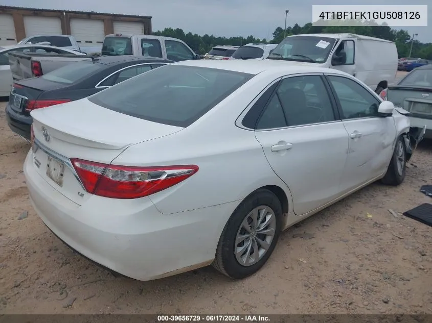 2016 Toyota Camry Le VIN: 4T1BF1FK1GU508126 Lot: 39656729