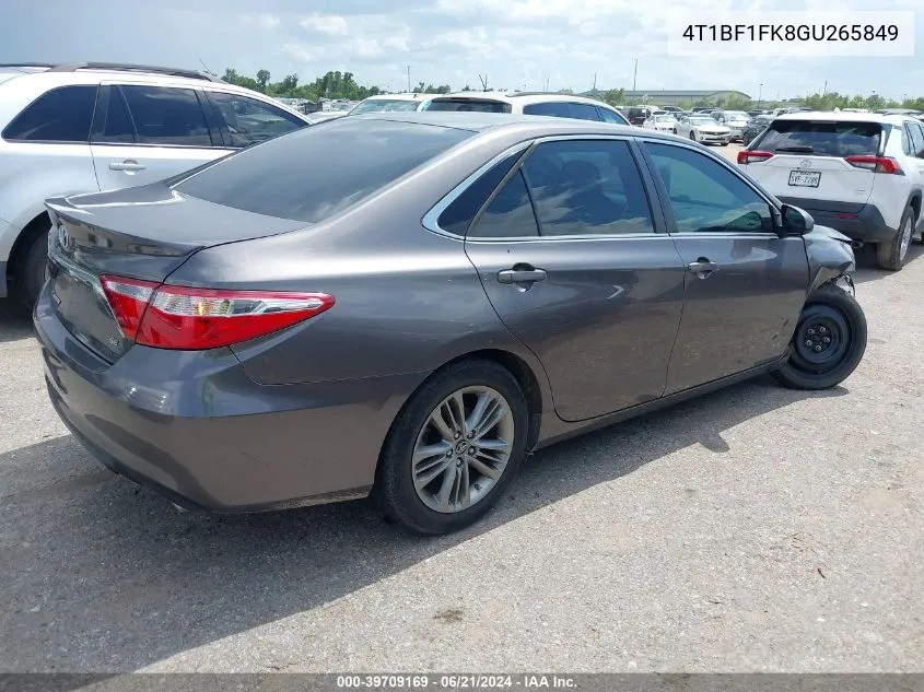 2016 Toyota Camry Le/Xle/Se/Xse VIN: 4T1BF1FK8GU265849 Lot: 39709169