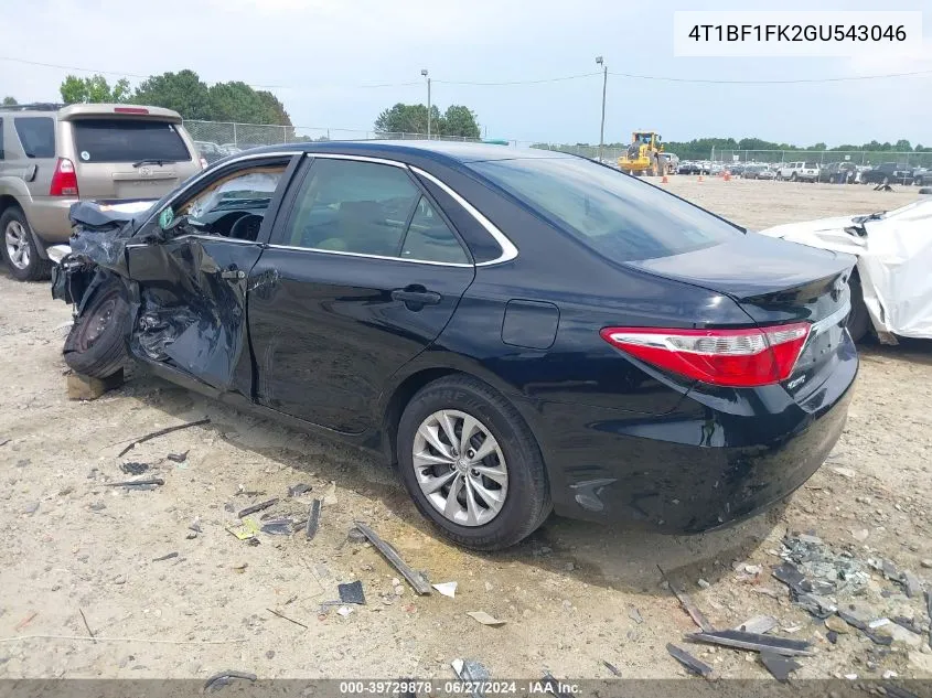 2016 Toyota Camry Le VIN: 4T1BF1FK2GU543046 Lot: 39729878