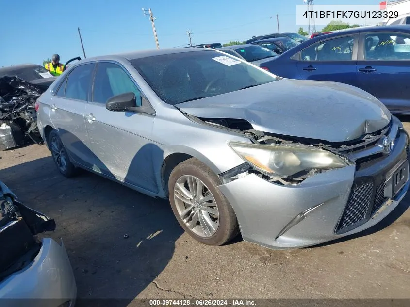 2016 Toyota Camry Se VIN: 4T1BF1FK7GU123329 Lot: 39744128