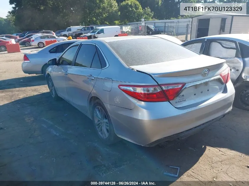 2016 Toyota Camry Se VIN: 4T1BF1FK7GU123329 Lot: 39744128