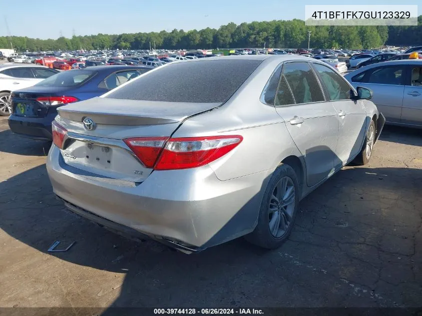 2016 Toyota Camry Se VIN: 4T1BF1FK7GU123329 Lot: 39744128