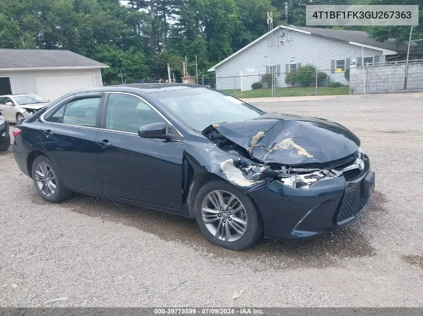 2016 Toyota Camry Se VIN: 4T1BF1FK3GU267363 Lot: 39775599