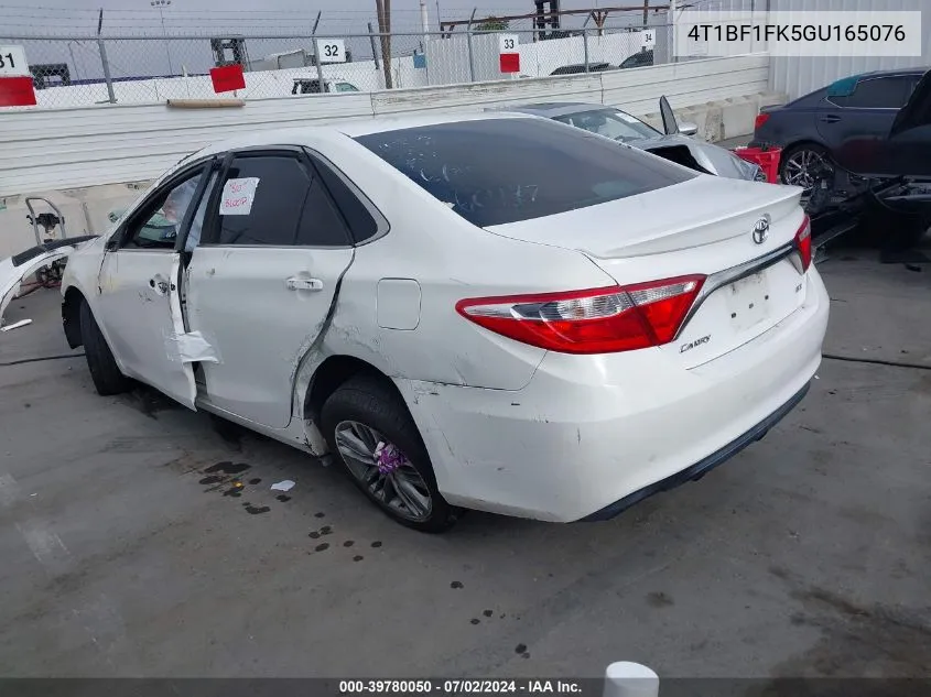 2016 Toyota Camry Se VIN: 4T1BF1FK5GU165076 Lot: 39780050