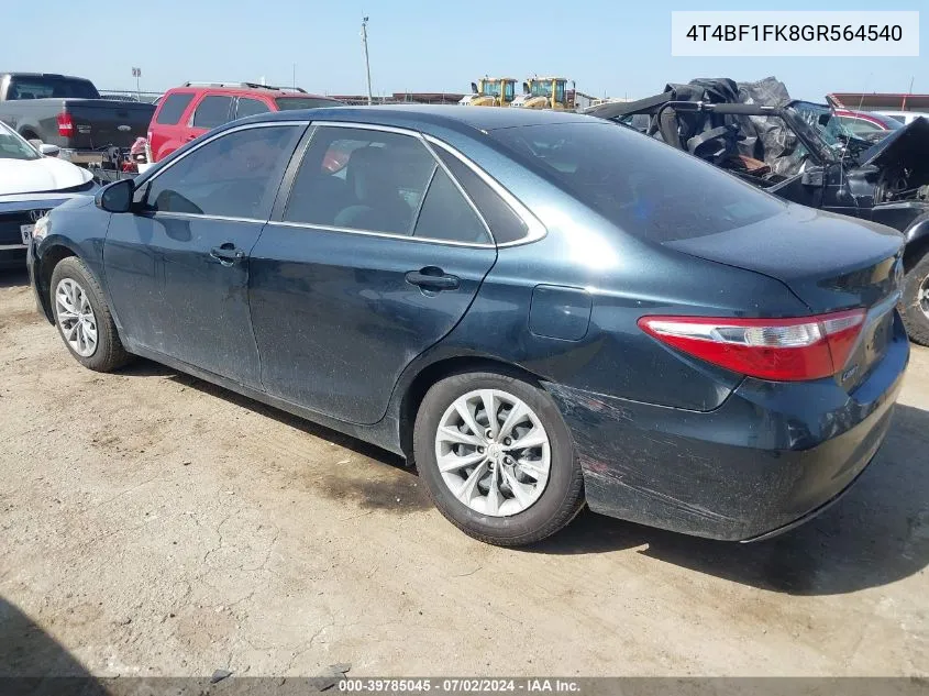 4T4BF1FK8GR564540 2016 Toyota Camry Le