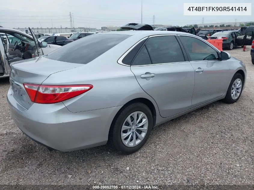 2016 Toyota Camry Le VIN: 4T4BF1FK9GR541414 Lot: 39852705