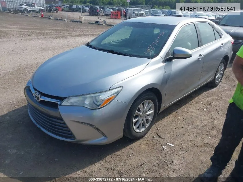 2016 Toyota Camry Le VIN: 4T4BF1FK7GR559541 Lot: 39872772