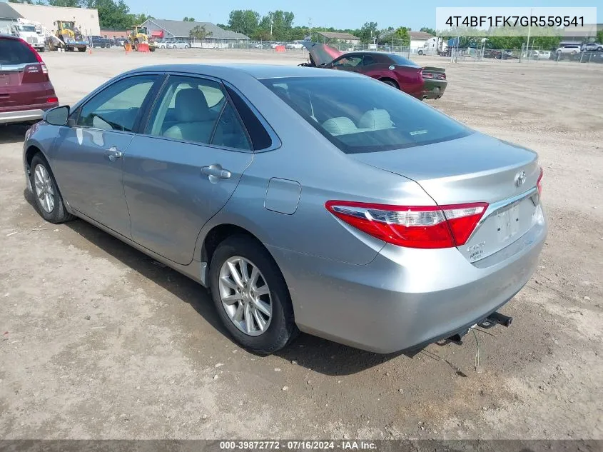 2016 Toyota Camry Le VIN: 4T4BF1FK7GR559541 Lot: 39872772