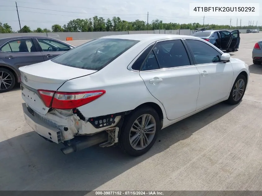 4T1BF1FK2GU150292 2016 Toyota Camry Se