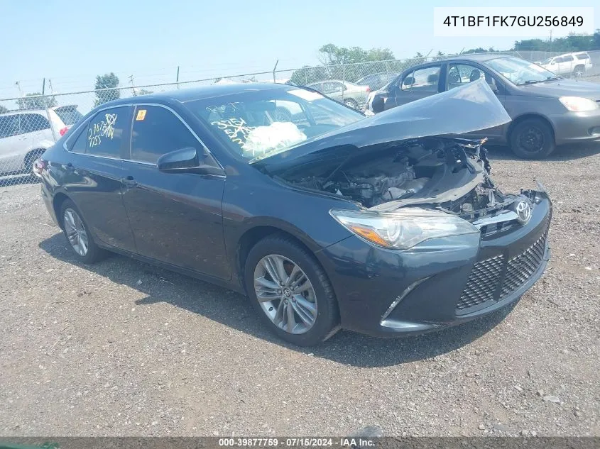 2016 Toyota Camry Se VIN: 4T1BF1FK7GU256849 Lot: 39877759