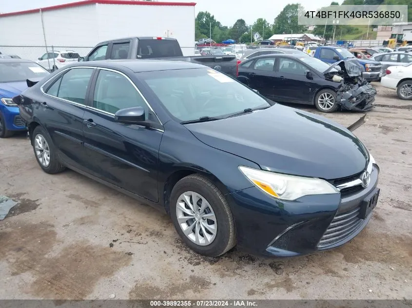 4T4BF1FK4GR536850 2016 Toyota Camry Le