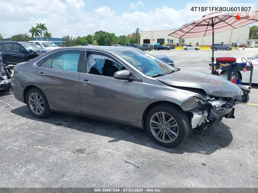 2016 Toyota Camry Se VIN: 4T1BF1FK8GU601807 Lot: 39897034