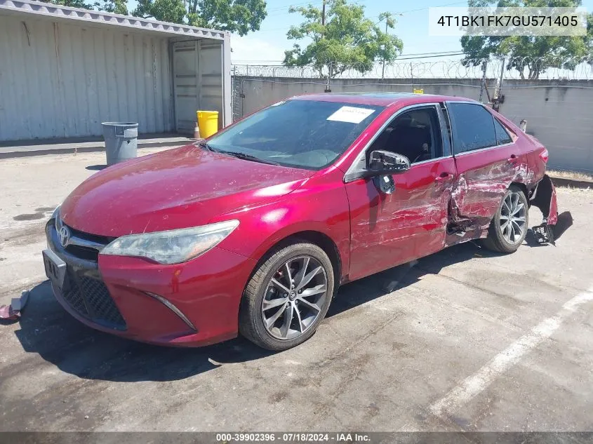 2016 Toyota Camry Xse V6 VIN: 4T1BK1FK7GU571405 Lot: 39902396