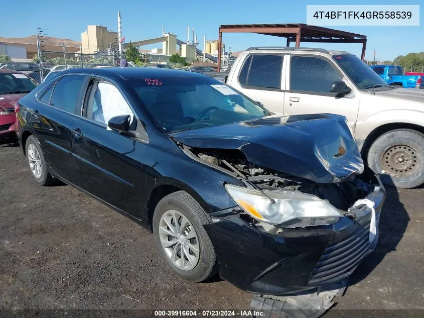 2016 Toyota Camry Le VIN: 4T4BF1FK4GR558539 Lot: 39916604