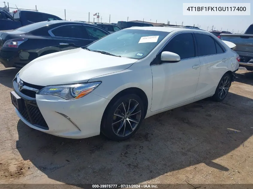 2016 Toyota Camry Xse VIN: 4T1BF1FK1GU117400 Lot: 39975777