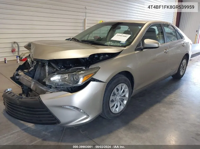 4T4BF1FK8GR539959 2016 Toyota Camry Le