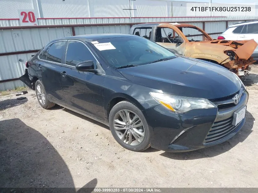 2016 Toyota Camry Se VIN: 4T1BF1FK8GU251238 Lot: 39993283