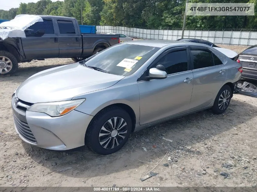 4T4BF1FK3GR547077 2016 Toyota Camry Le