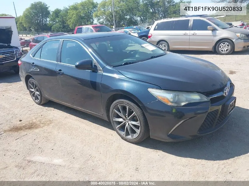 2016 Toyota Camry Xse VIN: 4T1BF1FK9GU520833 Lot: 40020075