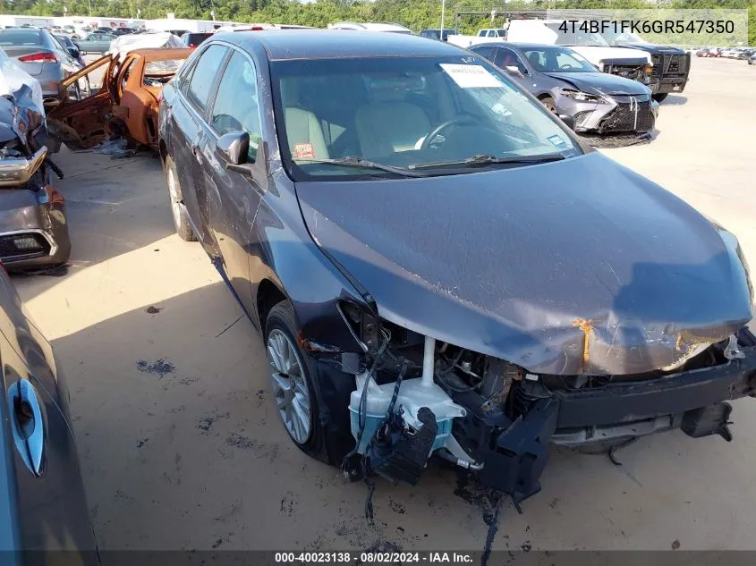 4T4BF1FK6GR547350 2016 Toyota Camry Le