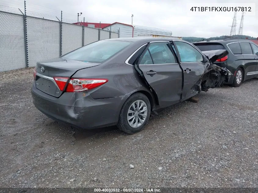 4T1BF1FKXGU167812 2016 Toyota Camry Le