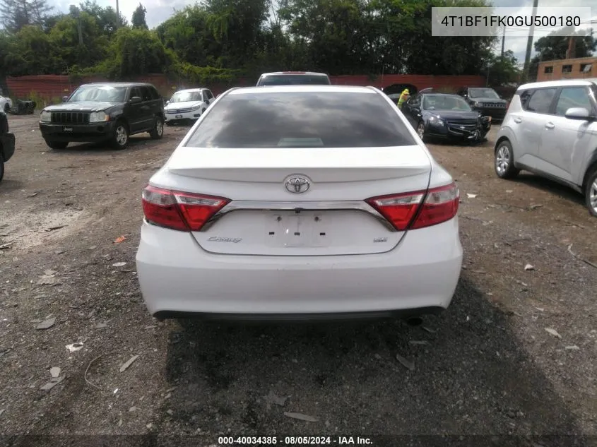 4T1BF1FK0GU500180 2016 Toyota Camry Se