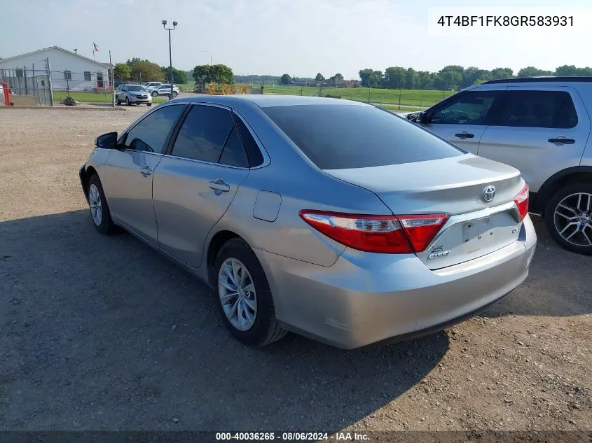 4T4BF1FK8GR583931 2016 Toyota Camry Le