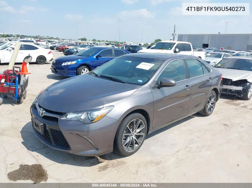 2016 Toyota Camry Xse VIN: 4T1BF1FK9GU540273 Lot: 40045348