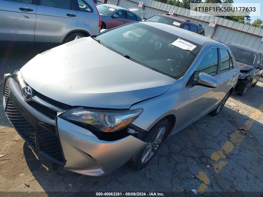 2016 Toyota Camry Se VIN: 4T1BF1FK5GU177633 Lot: 40063261