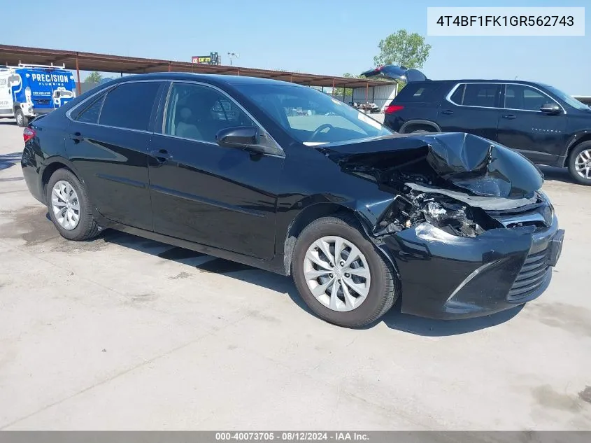 4T4BF1FK1GR562743 2016 Toyota Camry Le