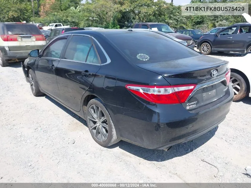 2016 Toyota Camry Xse V6 VIN: 4T1BK1FK8GU575429 Lot: 40080868