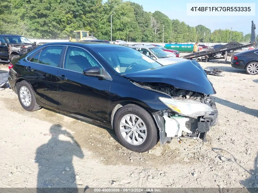 2016 Toyota Camry Le VIN: 4T4BF1FK7GR553335 Lot: 40083808