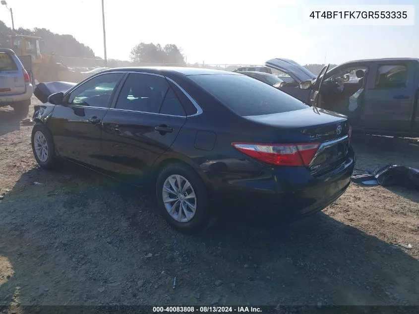 2016 Toyota Camry Le VIN: 4T4BF1FK7GR553335 Lot: 40083808