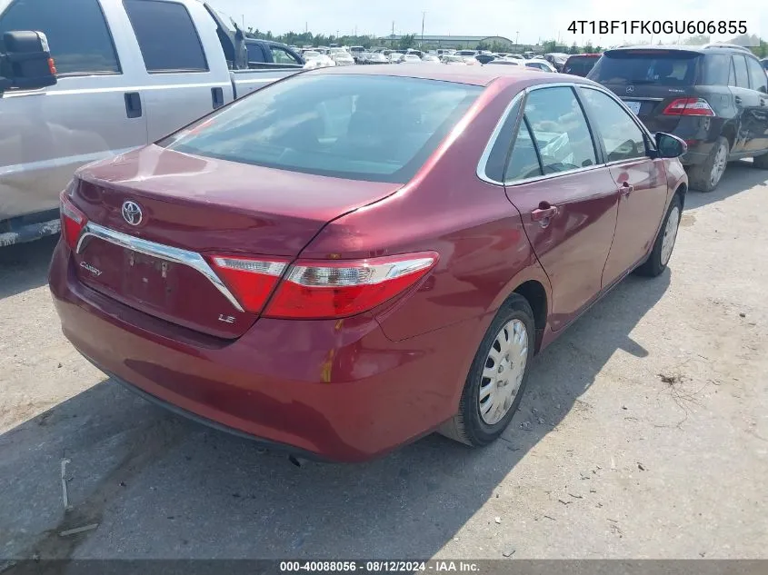 2016 Toyota Camry Le VIN: 4T1BF1FK0GU606855 Lot: 40088056