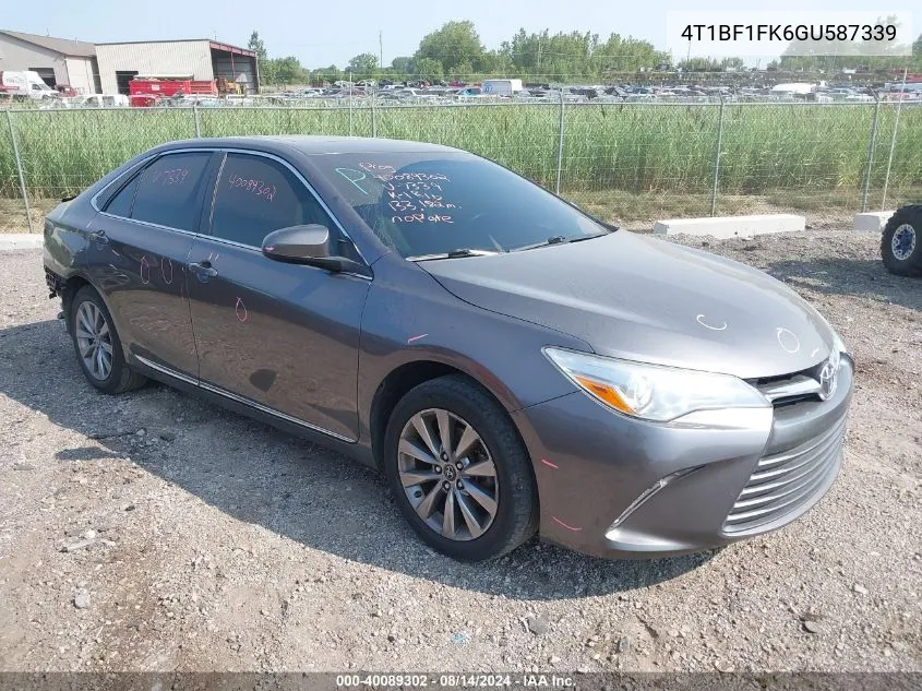 2016 Toyota Camry Xle VIN: 4T1BF1FK6GU587339 Lot: 40089302