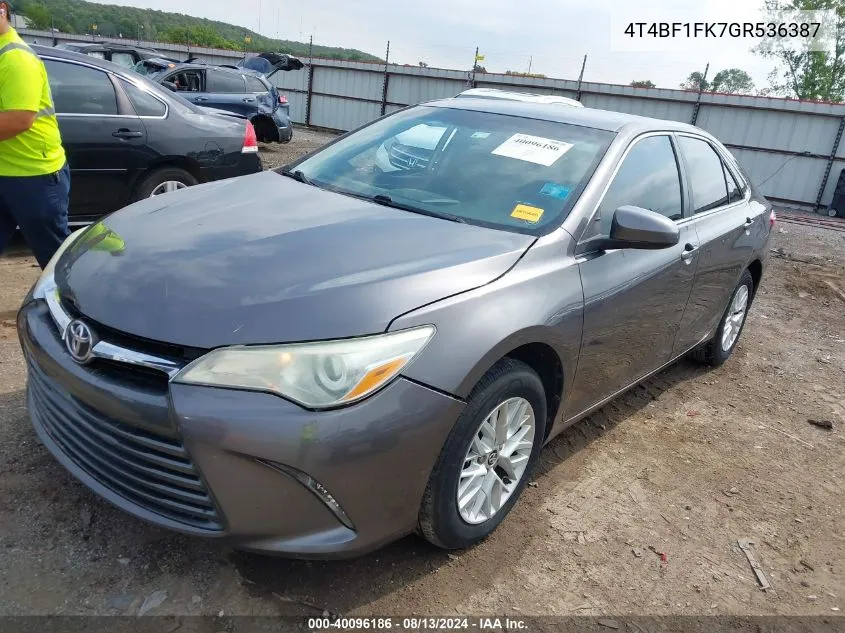 4T4BF1FK7GR536387 2016 Toyota Camry Le