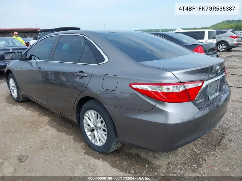 4T4BF1FK7GR536387 2016 Toyota Camry Le