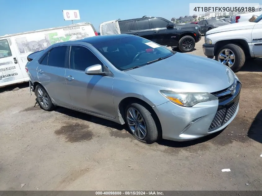 2016 Toyota Camry Se VIN: 4T1BF1FK9GU569188 Lot: 40098888