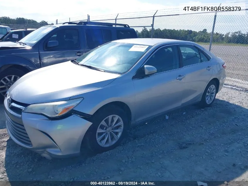 2016 Toyota Camry Le VIN: 4T4BF1FK8GR558379 Lot: 40123962