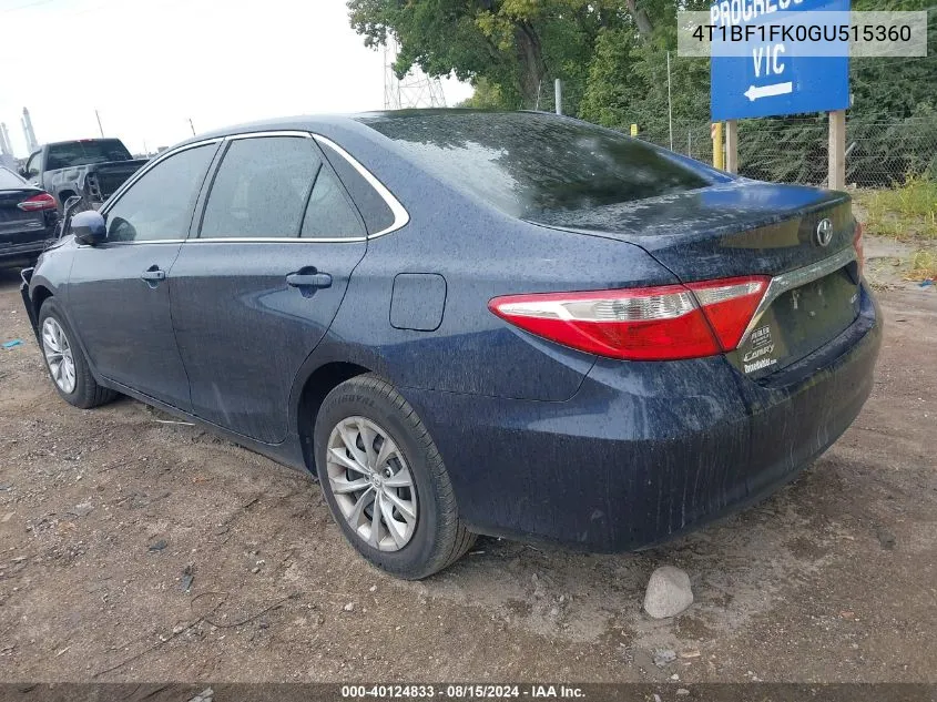 4T1BF1FK0GU515360 2016 Toyota Camry Le