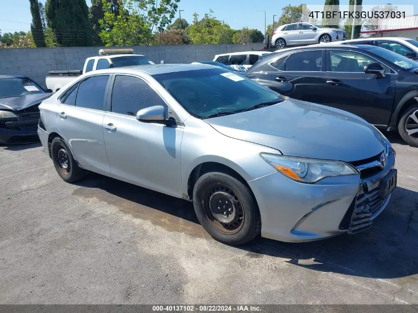 2016 Toyota Camry Le VIN: 4T1BF1FK3GU537031 Lot: 40137102