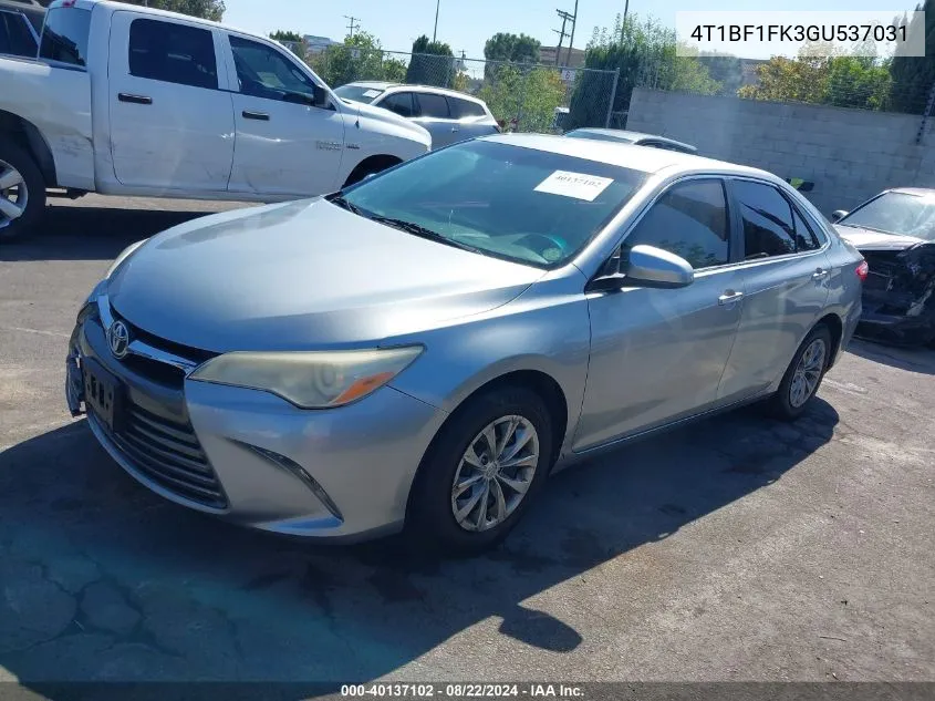 2016 Toyota Camry Le VIN: 4T1BF1FK3GU537031 Lot: 40137102