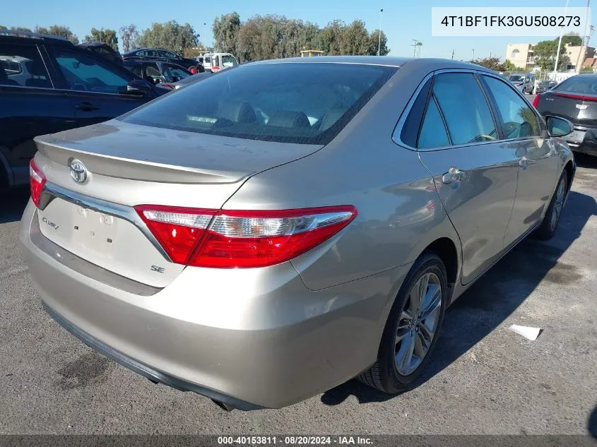 2016 Toyota Camry Se VIN: 4T1BF1FK3GU508273 Lot: 40153811