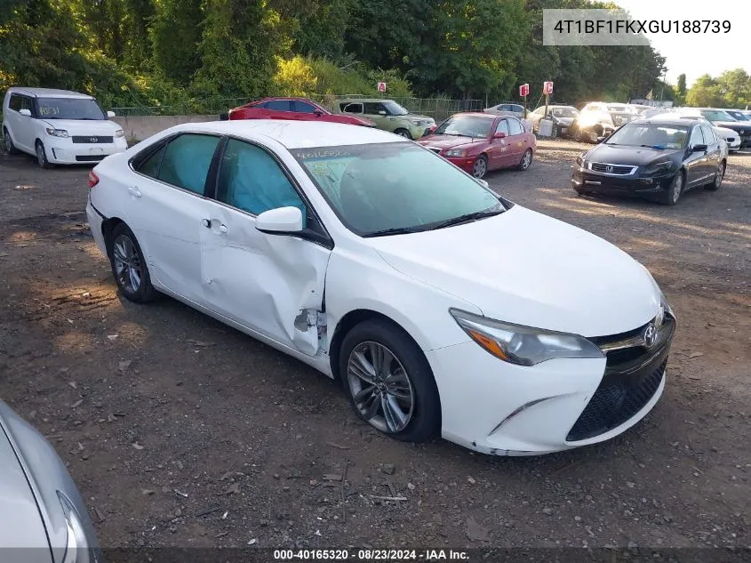 2016 Toyota Camry Se VIN: 4T1BF1FKXGU188739 Lot: 40165320