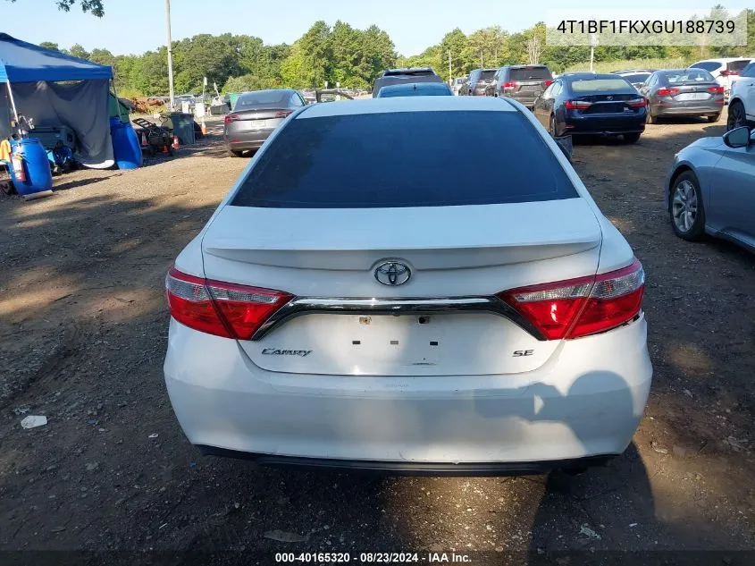 2016 Toyota Camry Se VIN: 4T1BF1FKXGU188739 Lot: 40165320