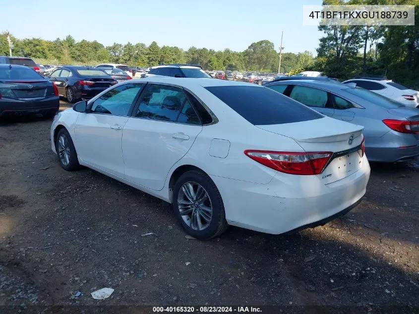 2016 Toyota Camry Se VIN: 4T1BF1FKXGU188739 Lot: 40165320