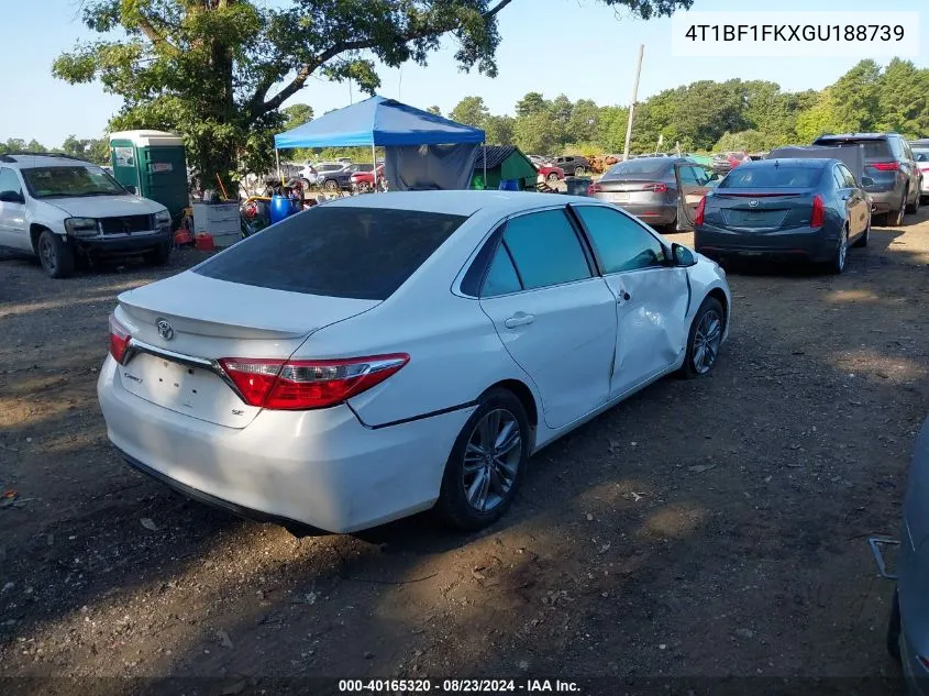 2016 Toyota Camry Se VIN: 4T1BF1FKXGU188739 Lot: 40165320