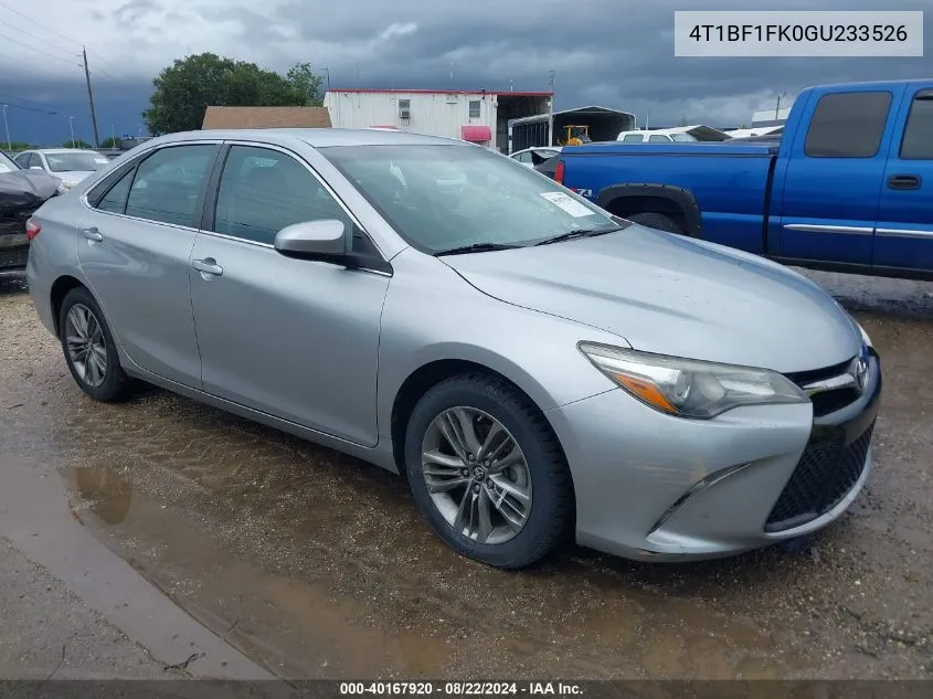 2016 Toyota Camry Se VIN: 4T1BF1FK0GU233526 Lot: 40167920