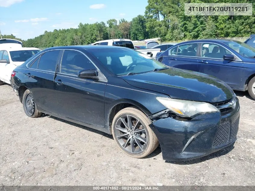 2016 Toyota Camry Xse VIN: 4T1BF1FK7GU119281 Lot: 40171852